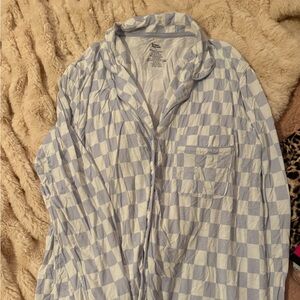 Checkered Pajama Set - Blue and White Dream Big Little co.  Nightshirt
